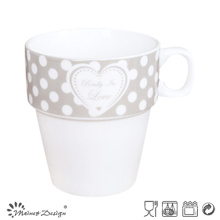 Tasse en céramique empilable de 10 oz avec design Valentine Decal